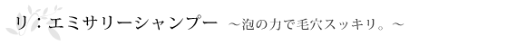 リ：ミエサリーシャンプー～泡の力で毛穴スッキリ。～